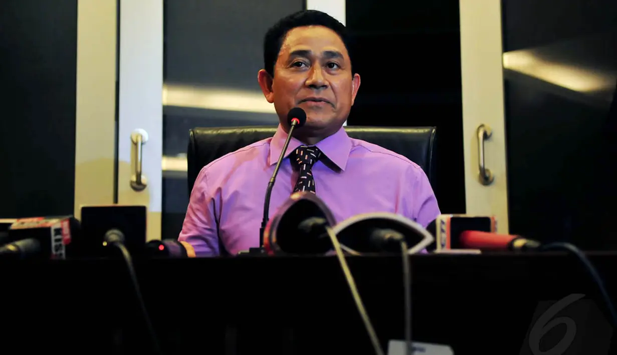 Direktur Tipid Ekonomi Khusus Brigjen Kamil Razak saat menjelaskan awal penangkapan MA di Mabes Polri, Jakarta, Rabu (29/10/2014). (Liputan6.com/Johan Tallo)