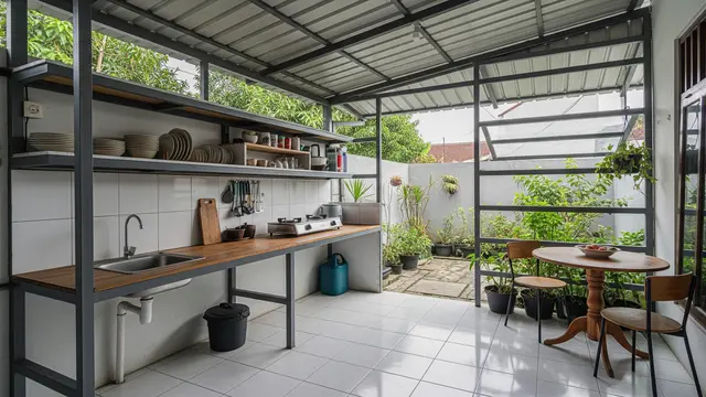 9 Desain Dapur Cantik dari Baja Ringan yang Adem, Solusi Sirkulasi Maksimal