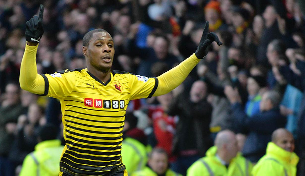 6. Odion Ighalo (Watford), 14 gol dari 33 penampilan. (AFP/Olly Greenwood) 