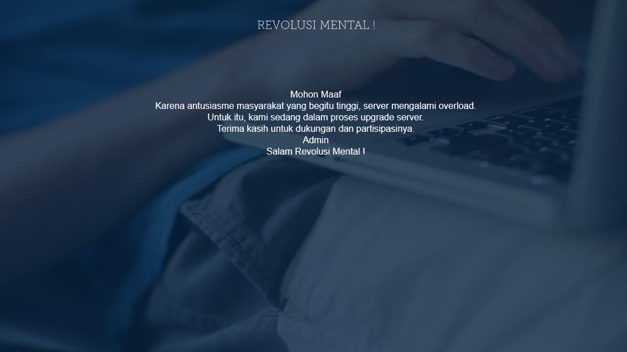 Website Revolusi Mental Down, Kemenko PMK Ngaku Diserang Hacker