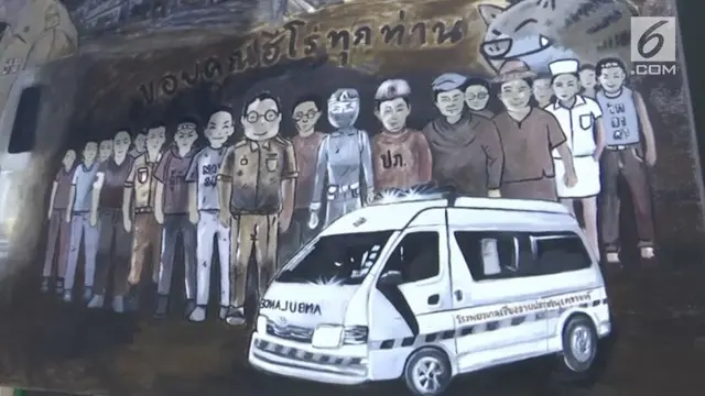 VIDEO: Lukisan Raksasa Kisah Penyelamatan Gua Tham Luang