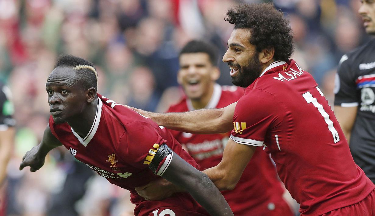 1. Sadio Mane (Southampton dan Liverpool) - 75 Gol. (AP/Martin Rickett)