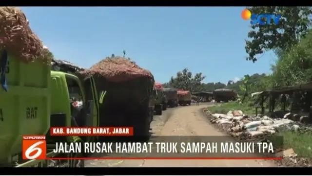 Antrian puluhan pengankut sampah mencapai tiga kilometer dan kondisi ini telah terjadi selama 1 pekan.