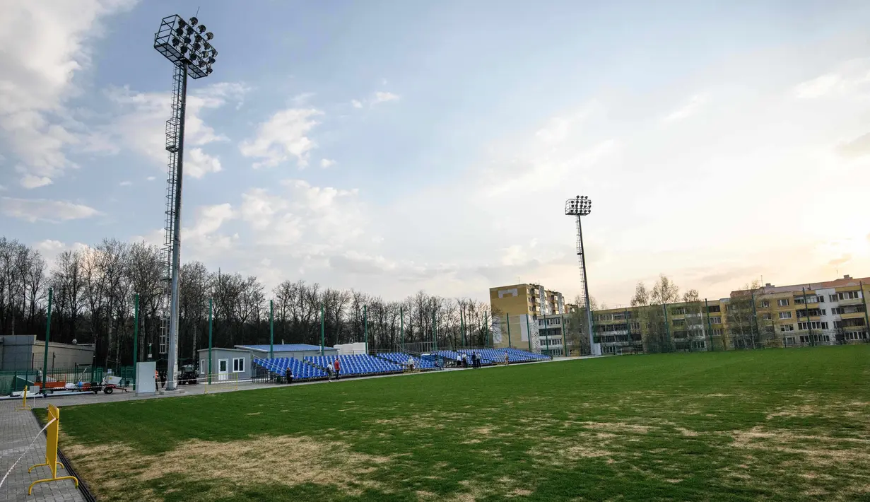 Lapangan Pusat Olahraga Olimpiade yang dipilih untuk menjadi markas tim nasional sepak bola Panama pada Piala Dunia 2018 di Saransk, Rusia, Kamis (3/5). (Mladen ANTONOV / AFP)