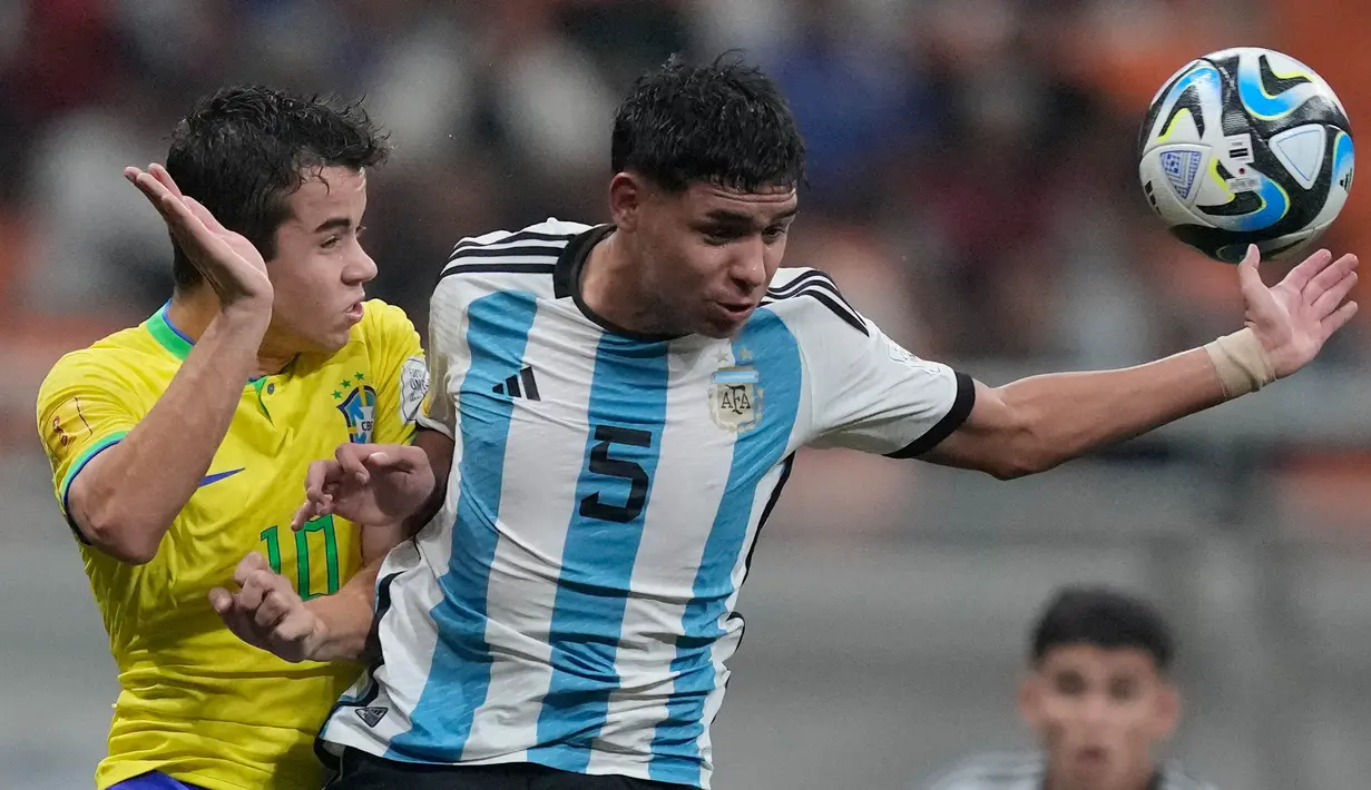 Argentina U-17 menang telak 3-0 atas Brasil. (AP Photo/Achmad Ibrahim)