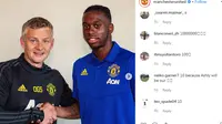 Manajer Manchester United (MU) Ole Gunnar Solskjaer dan Aaron Wan-Bissaka yang baru didatangkan dari Crystal Palace. (foto: instagram.com/manchesterunited)