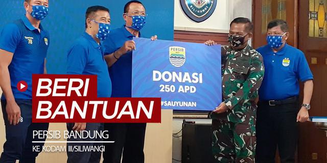 VIDEO: Persib Bandung Beri Bantuan APD dan Masker untuk Penanganan COVID-19 ke Kodam III/Siliwangi