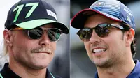 Mantan pembalap Red Bull, Sergio Perez, dan pembalap cadangan Mercedes, Valtteri Bottas, akan membalap untuk Cadillac musim depan, tim Formula Satu yang baru diumumkan pada 26 Agustus 2025. (Andrej ISAKOVIC, Simon Wohlfahrt/AFP)