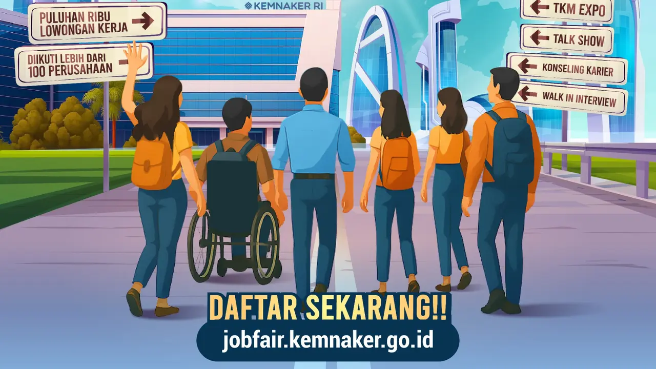 Kementerian Ketenagakejaan (Kemnaker) kembali menggelar Job Fair bertema 'Optimalisasi Talenta Unggul untuk Indonesia Emas 2045'.