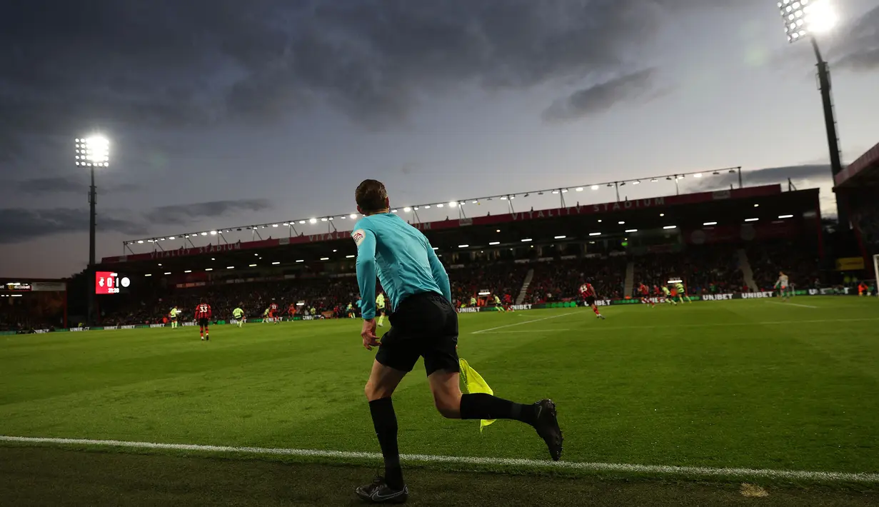 Suasana laga pekan ke-25 Liga Inggris 2022/2023 antara Bournemouth melawan Manchester City di Vitality Stadium Minggu (26/02/2023 WIB. The Cityzens menang dengan skor 4-1. (AFP/Adrian Dennis)