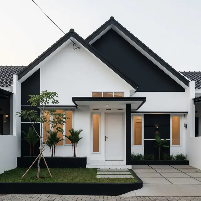 9 Desain Rumah Minimalis dengan Kombinasi Atap Pelana dan Kanopi, Estetika Modern