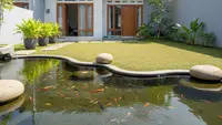 7 Desain Kolam Ikan Depan Rumah Minimalis 2026: Rincian Biaya, Ukuran dan Tips Anti Gagal