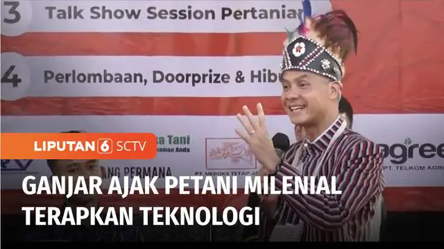 Gubernur Jawa Tengah, Ganjar Pranowo memotivasi petani milenial untuk terus maju menggagas pengolahan dan produksi pertanian yang berkolaborasi dengan teknologi.