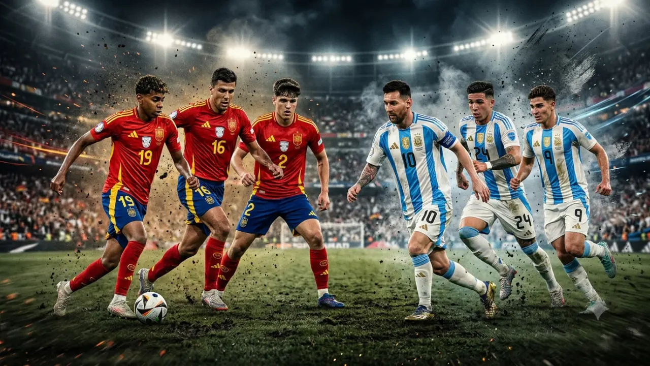 Ilustrasi Spanyol Vs Argentina
