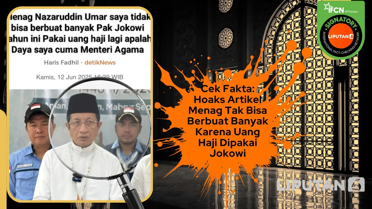 Cek fakta artikel Menag tak bisa berbuat banyak karena uang haji dipakai Jokowi