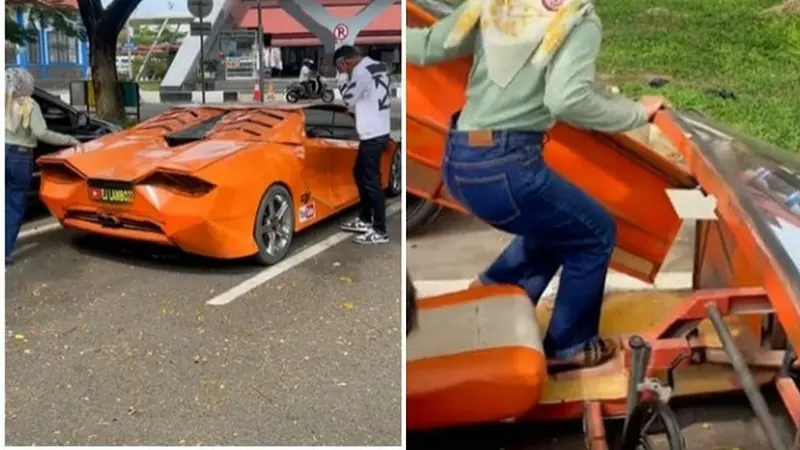 Viral Video Pasangan Naik Lamborghini KW, Isi Dalam Mobil Bikin Syok