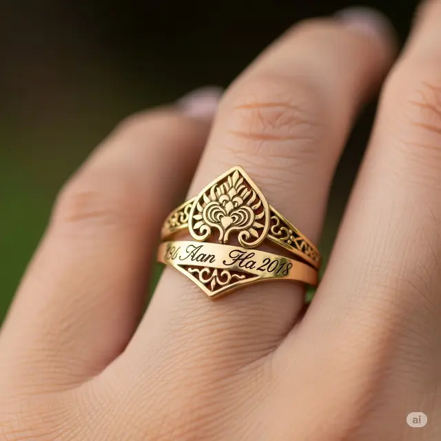 Cincin Emas 18K dengan Desain Custom
