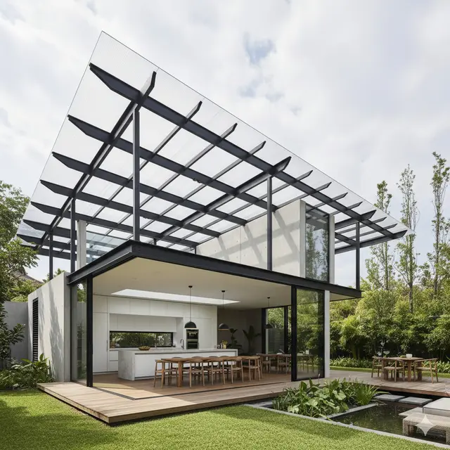 Rumah Sederhana Atap Baja Ringan tapi Mewah dengan Gaya Modern (Foto: Gemini AI)
