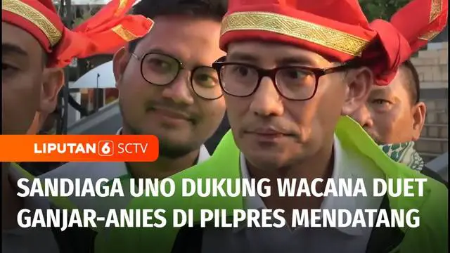 Ketua Badan Pemenangan Pemilu PPP, Sandiaga Uno mendukung wacana duet Ganjar-Anies di pilpres mendatang. Sebelumnya, PPP telah mengusulkan nama Sandiaga Uno sebagai bakal cawapres Ganjar Pranowo di pilpres 2024.
