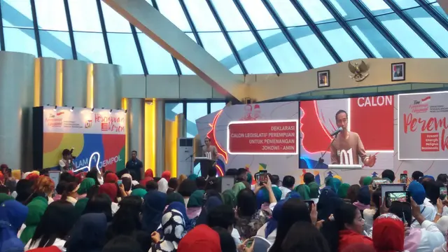 Jokowi menghadiri deklarasi dukung dari Perempuan Keren dalam Pilpres 2019.