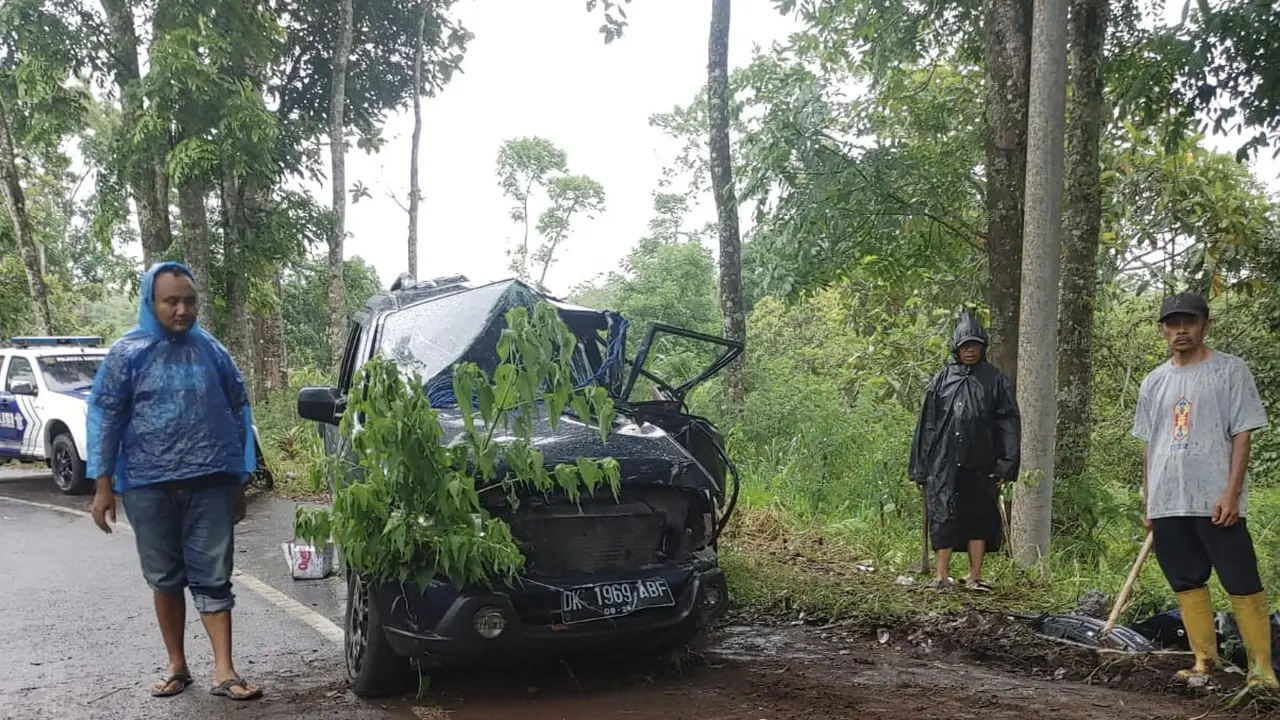 TKP lokasi kecelakaan di Jalan Gunung Ijen, Kecamatan Licin, Banyuwangi (Istimewa)