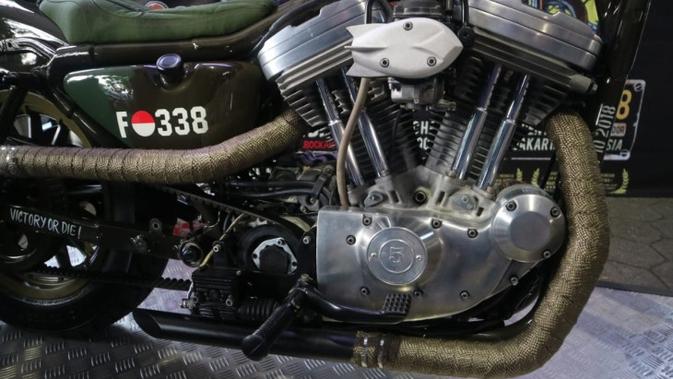 Motor Kustom Belo Negoro menggunakan sasis Harley-Davidson Sportster Evolution. (Herdi Muhardi)