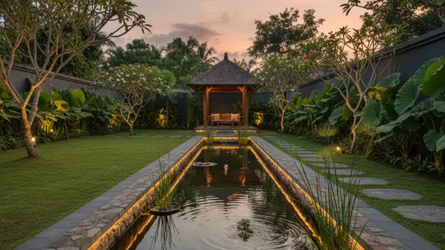 7 Desain Kolam Ikan Minimalis dengan Tanaman Air dan Pencahayaan LED, Bikin Taman Rumah Makin Hidup