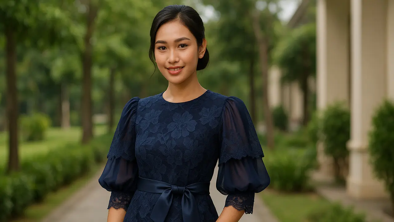 7 Model Batik Brokat Kombinasi Lengan Balon Dua Lapis, Anggun dan Stylish untuk Acara Spesial