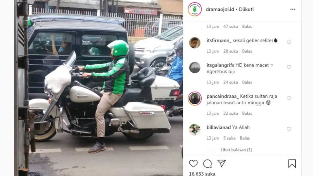 Ngojol Pake Moge, Netizen: Orang Kaya Kalau Gabut Begitu (instagram @dramaojol.id)