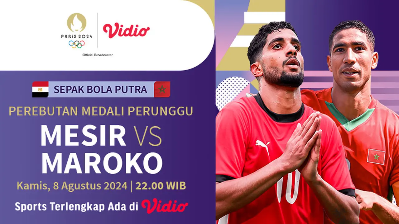 Sepak Bola Olimpiade Paris 2024: Mesir vs Maroko di Vidio