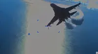 Jet Rusia tabrak drone AS di atas Laut Hitam. (Doc: U.S. European Command/ YouTube)