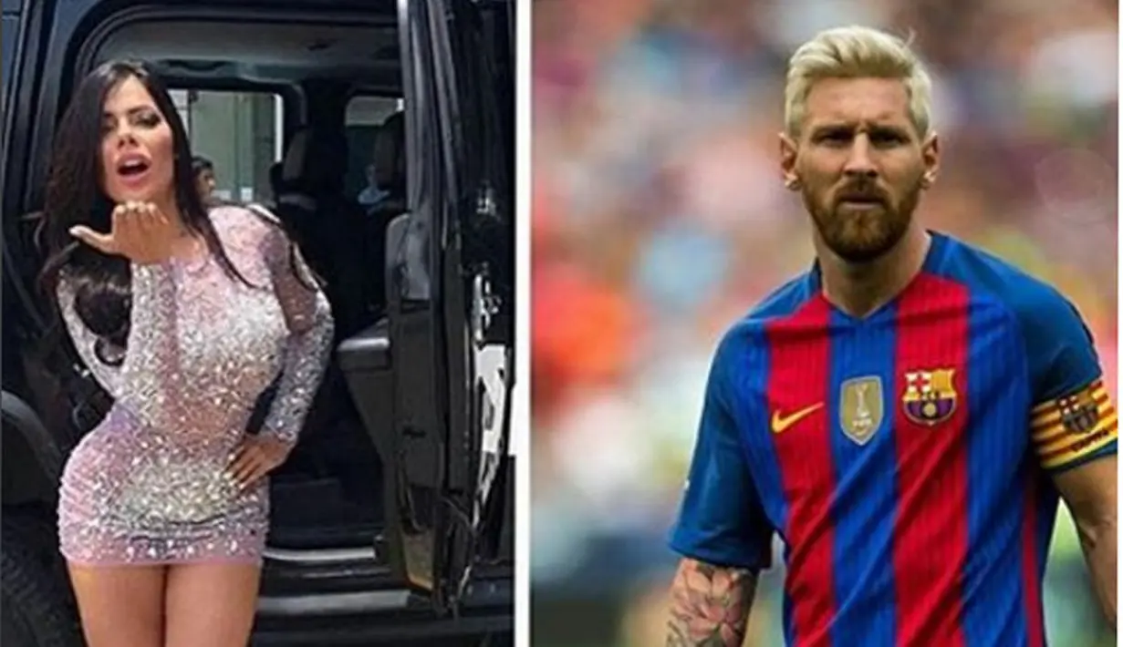 Selalu hadir dengan penuh sensasi, kali ini Suzy hadir dengan pamer bokong untuk mendukung idolanya, Messi. Suzy mengunggah dua foto di akun instagramnya. Satu foto berupa kolase fotonya dengan Messi. (Instagram/suzycortezofficial)