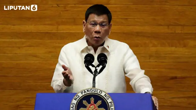 Banner Infografis Mantan Presiden Filipina Rodrigo Duterte Ditangkap.