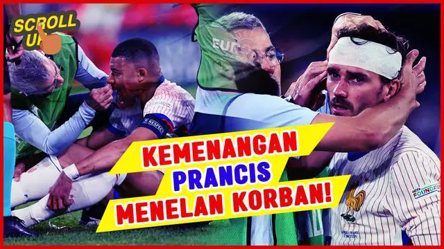 Berita video kemenangan susah payah Prancis atas Austria dengan skor 1-0, memakan korban hingga harus berdarah-darah. Hidung Mbappe dan kepala Griezmann bedarah.