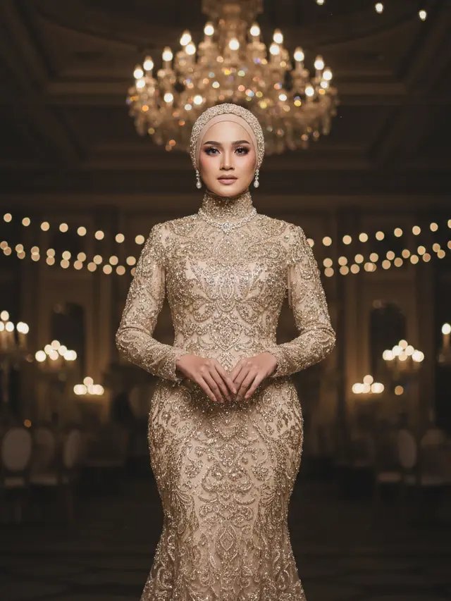 Model Gamis Brokat Duyung Terbaru 2026 (Foto: Gemini AI)