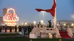 Upacara pengibaran bendera untuk merayakan 71 tahun berdirinya Republik Rakyat China digelar di Lapangan Tian'anmen, Beijing, China, 1 Oktober 2020. (Xinhua/Ren Chao)