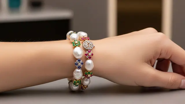 Model Gelang Mutiara Modern Baroque untuk Pesta /Ilustrasi gambar AI