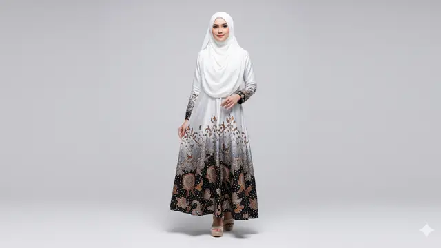 Model Baju Batik Elegan dan Mewah untuk Gamis/Ilustrasi AI