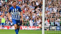 Penyerang Brighton &amp; Hove Albion, Evan Ferguson. (Bola.com/Dok.AFP/GLYN KIRK).
