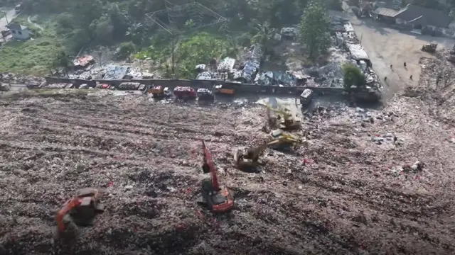 Pantauan melalui udara kondisi sampah di TPA Cipayung, Depok. (Istimewa)