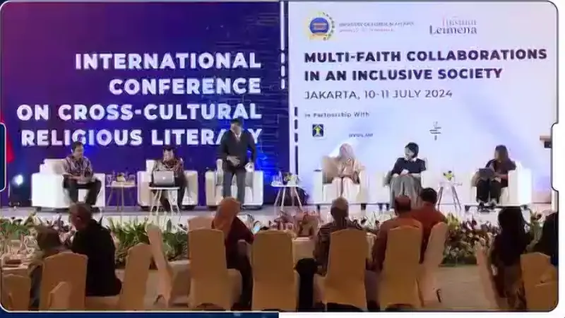 "International Conference on Cross-Cultural Religious Literacy" yang diselenggarakan oleh Kementerian Luar Negeri RI dan Institut Leimena di Jakarta, Kamis (11/7/2024).