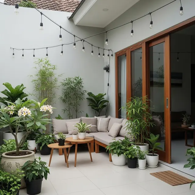 9 Desain Teras Minimalis Tanpa Halaman dengan Kebun Pot, Solusi Hijau di Lahan Terbatas