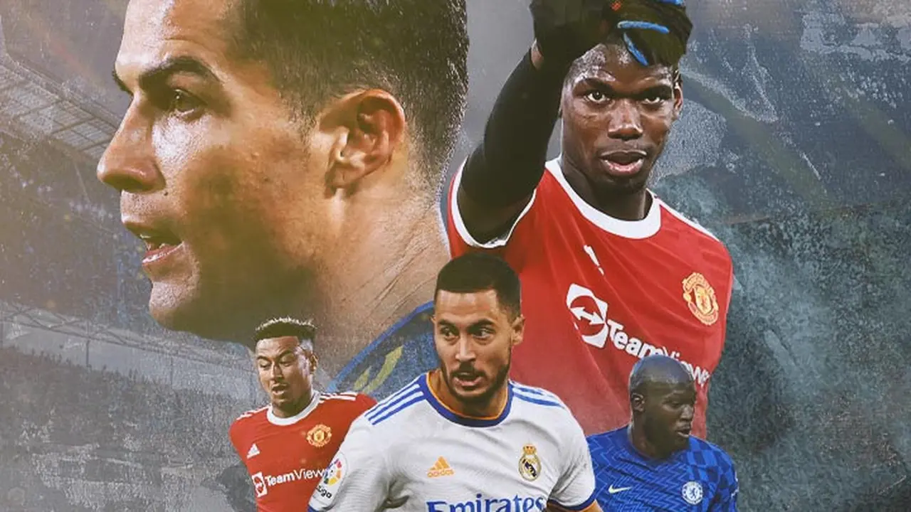 Ilustrasi - Jesse Lingard, Paul Pogba, Romelu Lukaku, Eden Hazard, Cristiano Ronaldo