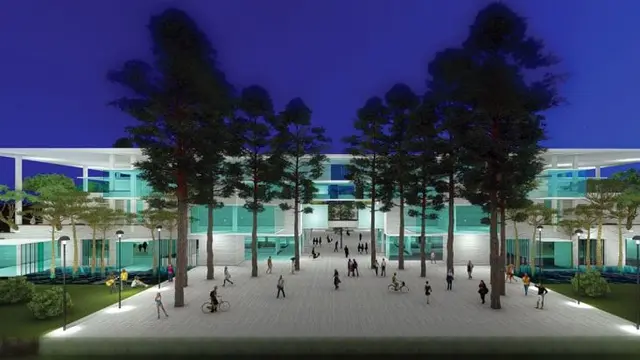 Desain kampus Universitas Islam Internasional Indonesia (UIII) seluas 142 hektare yang terletak di Kompleks RRI, Cimanggis, Depok, Jawa Barat, sangat futuristik. (Dok Kementerian PUPR)