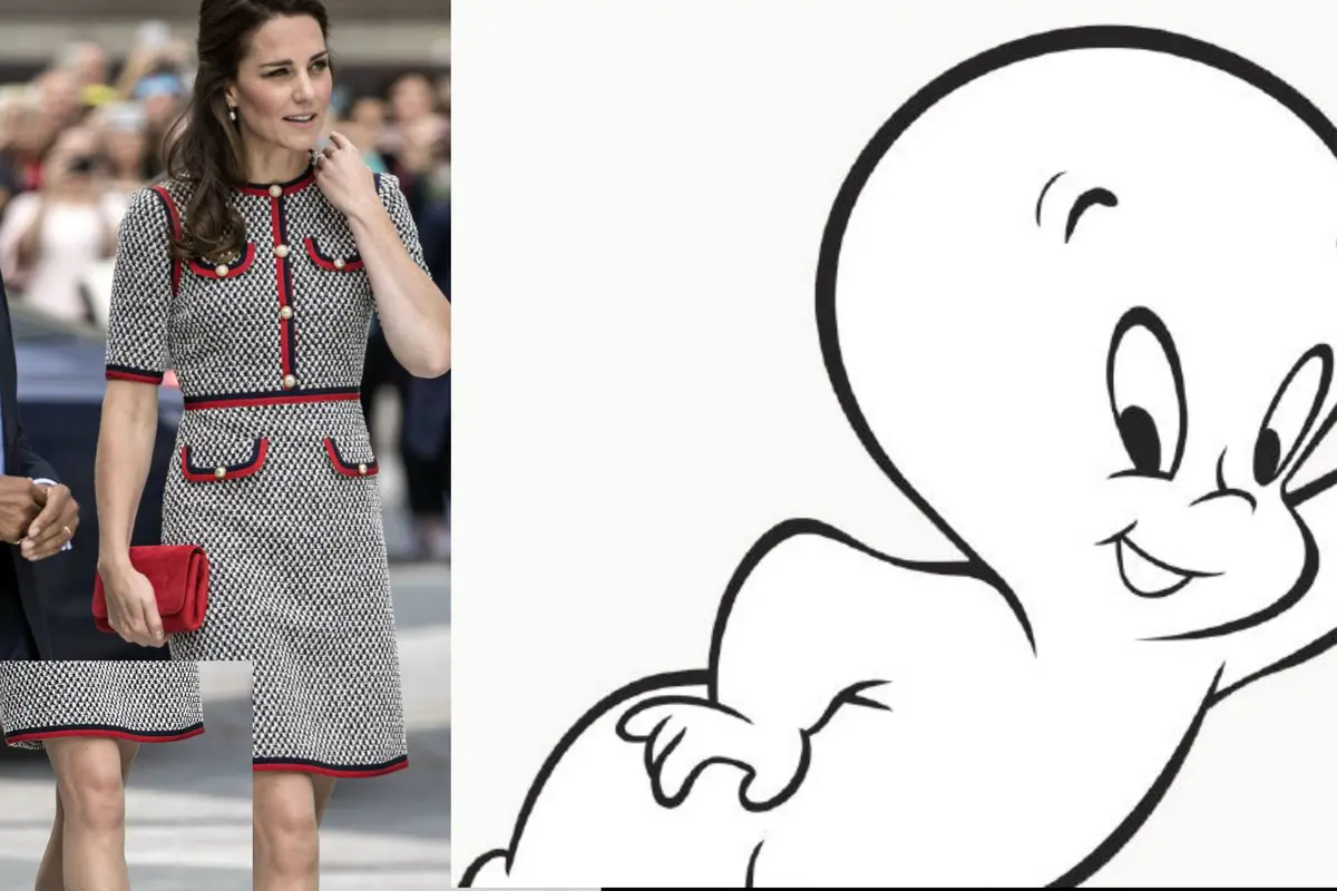 Penampakan mirip hantu Casper di lutut Kate Middleton. (AFP/News.com.au)