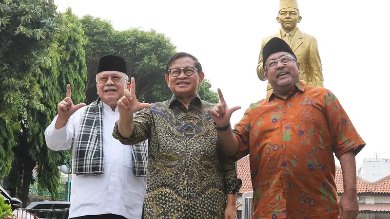 Pramono Anung-Rano Karno Temui Fauzi Bowo di Museum MH Thamrin