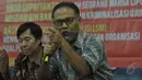 Wakil ketua KPK nonaktif Bambang Widjojanto menjadi narasumber “Gelar Perkara : Pemidanaan yang Dipaksakan”, Jakarta, Jumat (15/5/2015). Menurut BW, sistem peradilan yang jujur mencegah terjadinya kriminalisasi hukum. (Liputan6.com/Herman Zakharia)