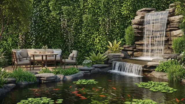 Inspirasi Kolam Ikan yang Menyatu dengan Area Santai Keluarga