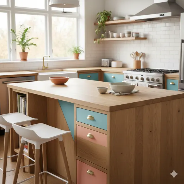 Model Meja Dapur Minimalis dari Kayu