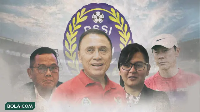 PSSI - Iwan Bule dikelilingi Ratu Tisha, Shin Tae-yong, Cucu Somantri